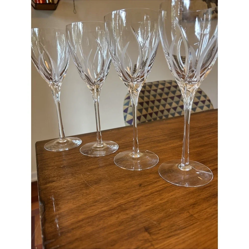Set Of 4 - Pristine Lenox‎ 8.5 Inch Tall Twilight Glass Water/Wine Goblet Stem